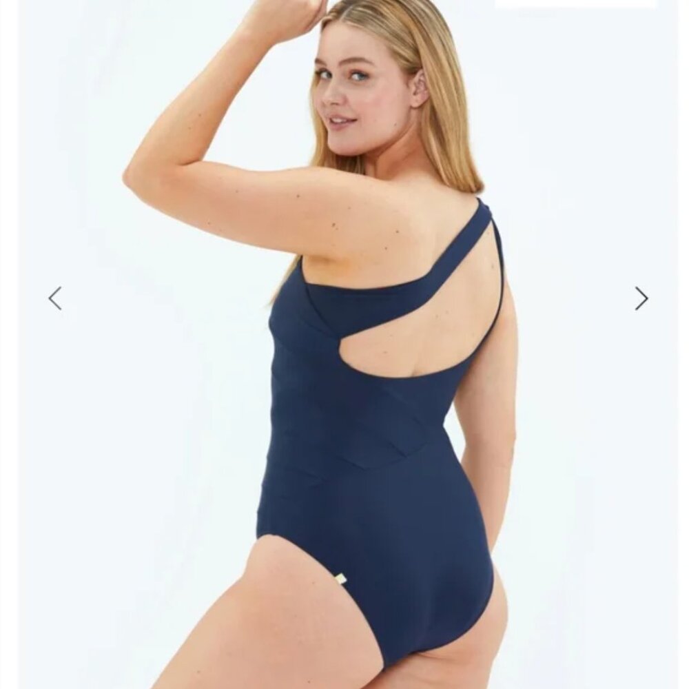 Summersalt The Sidestroke One Piece Swimsuit Deep Sea Navy Blue 18 - Picture 2 of 7